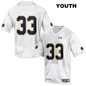 Notre Dame Fighting Irish Youth Shayne Simon #33 White Under Armour No Name Authentic Stitched College NCAA Football Jersey BGJ8499SM